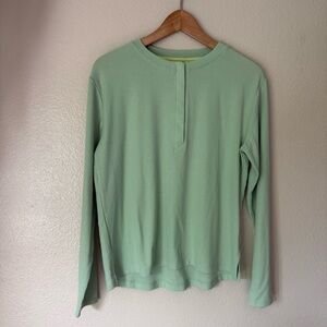 Title Nine Mint Green Long Sleeve Ribbed Henley Top